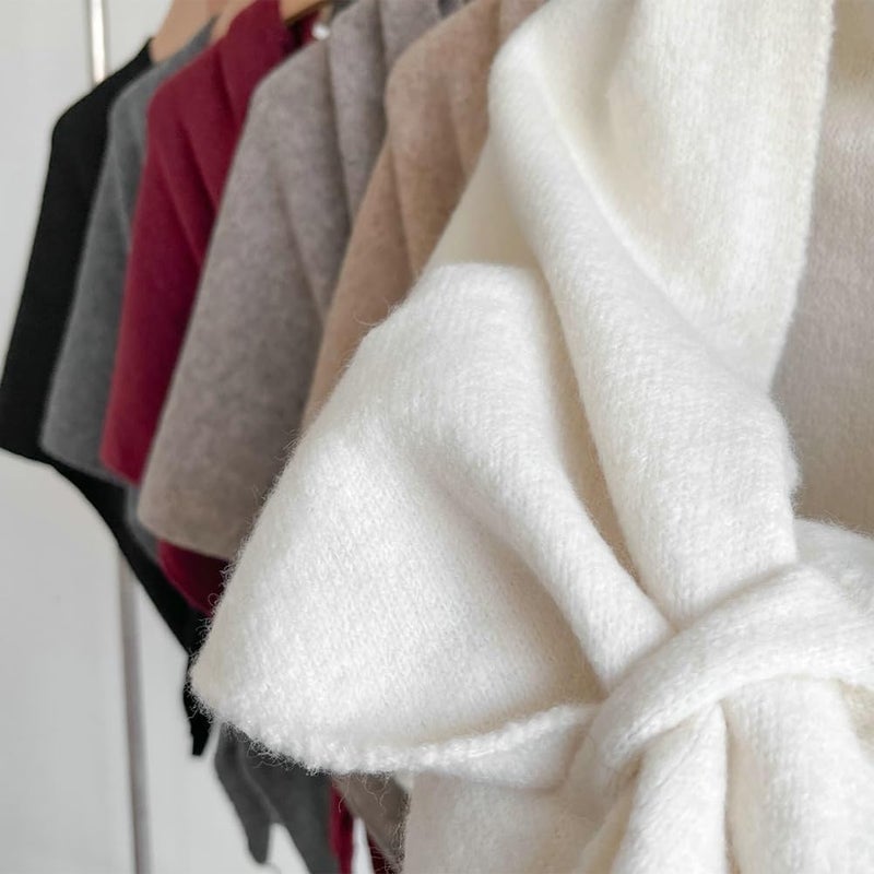 Upbull Winter Shawl Wraps Women Knitted Shawls and Wraps Cardigan Cape Wool Pashmina Shoulder Top Sweater Shawl Scarf 2025 - Image 4